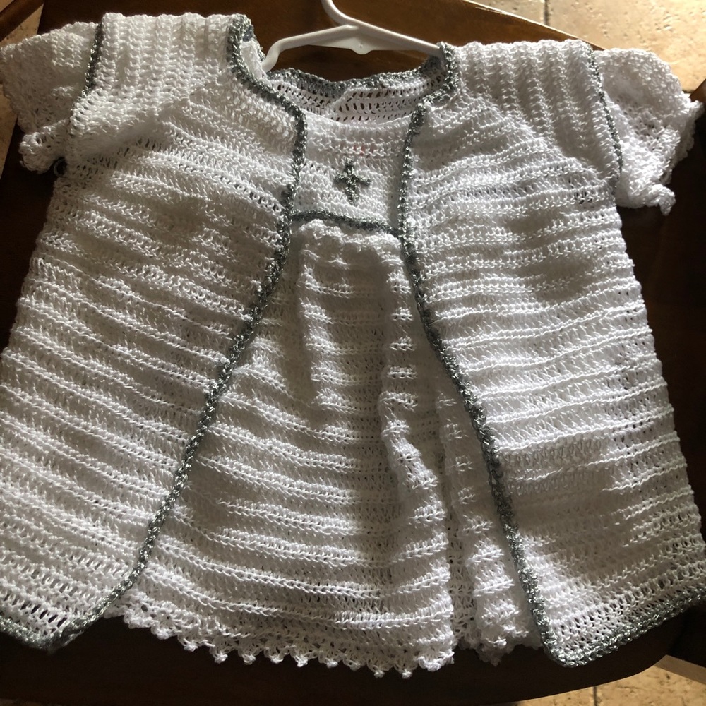 Hand made christening outfit